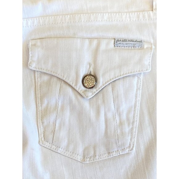 7 for all Mankind White Capris Pants 28 7FAMK Cotton Stretch Flap pockets - Picture 5 of 12